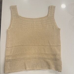 Women's Cream Crochet Tank Top